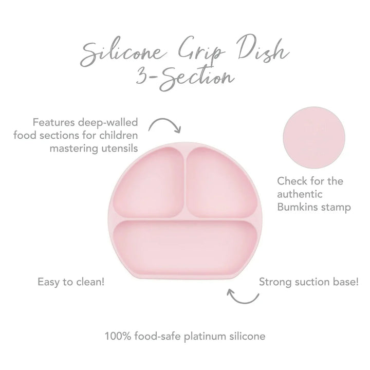Silicone Grip Dish Pink