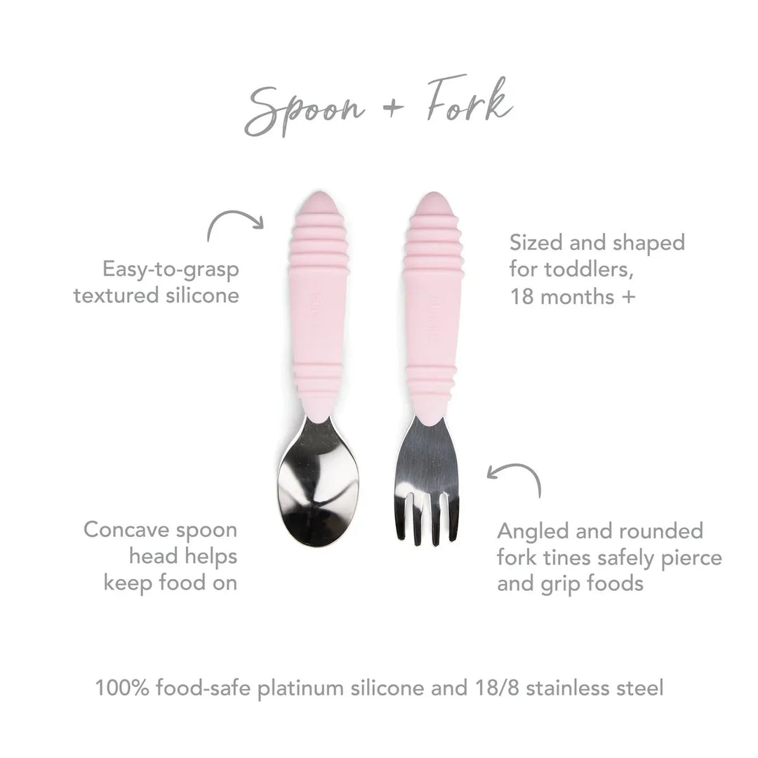 Bumkins Spoon and Fork Set Pink