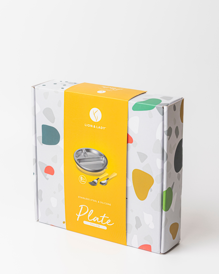 Stainless Steel Toddler Plate, Spoon And Fork Set