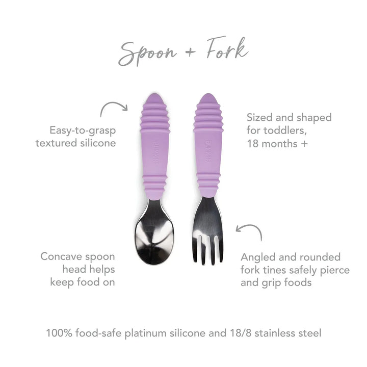 Bumkins Spoon and Fork Set Lavender