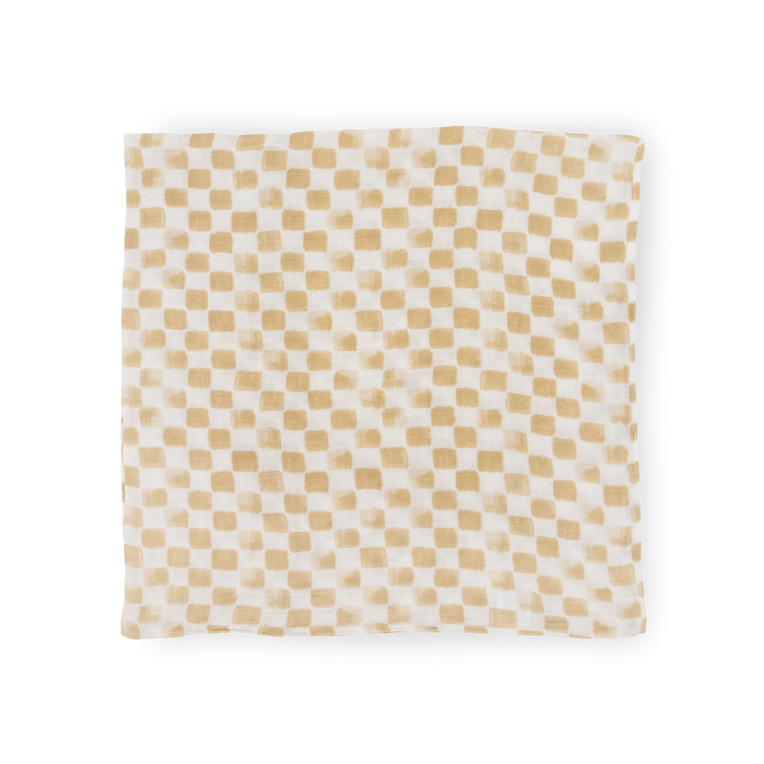 Cotton Muslin Swaddle Blanket Adobe Checker