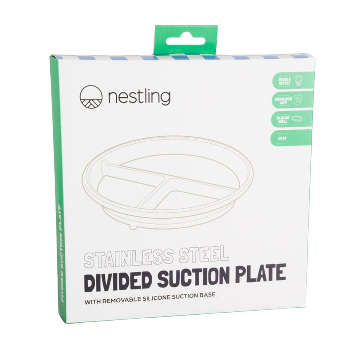 Nestling Stainless Steel Divided Suction Plate 20cm
