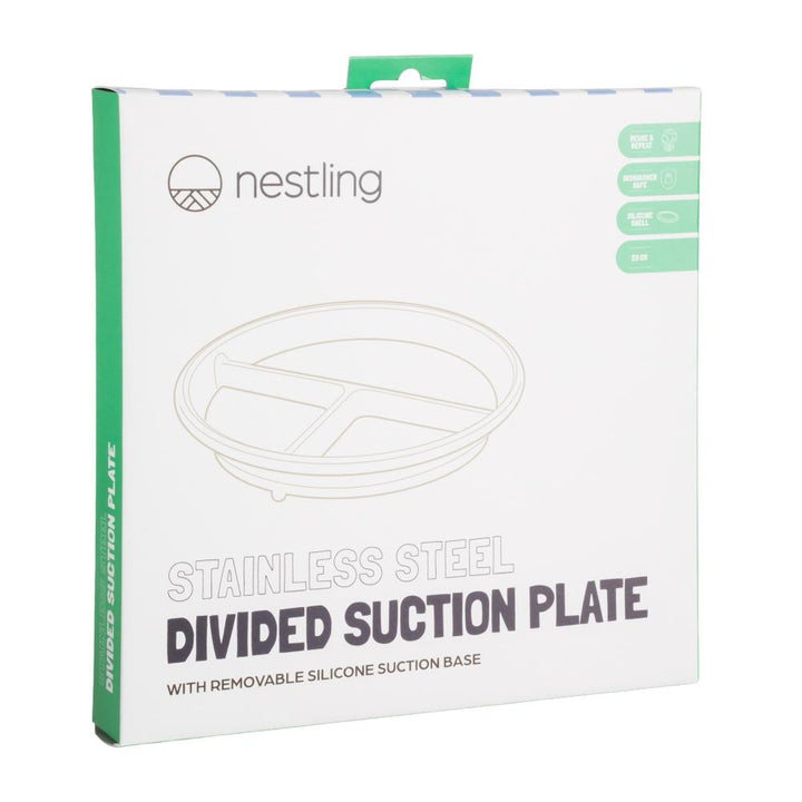 Nestling Stainless Steel Divided Suction Plate 23cm