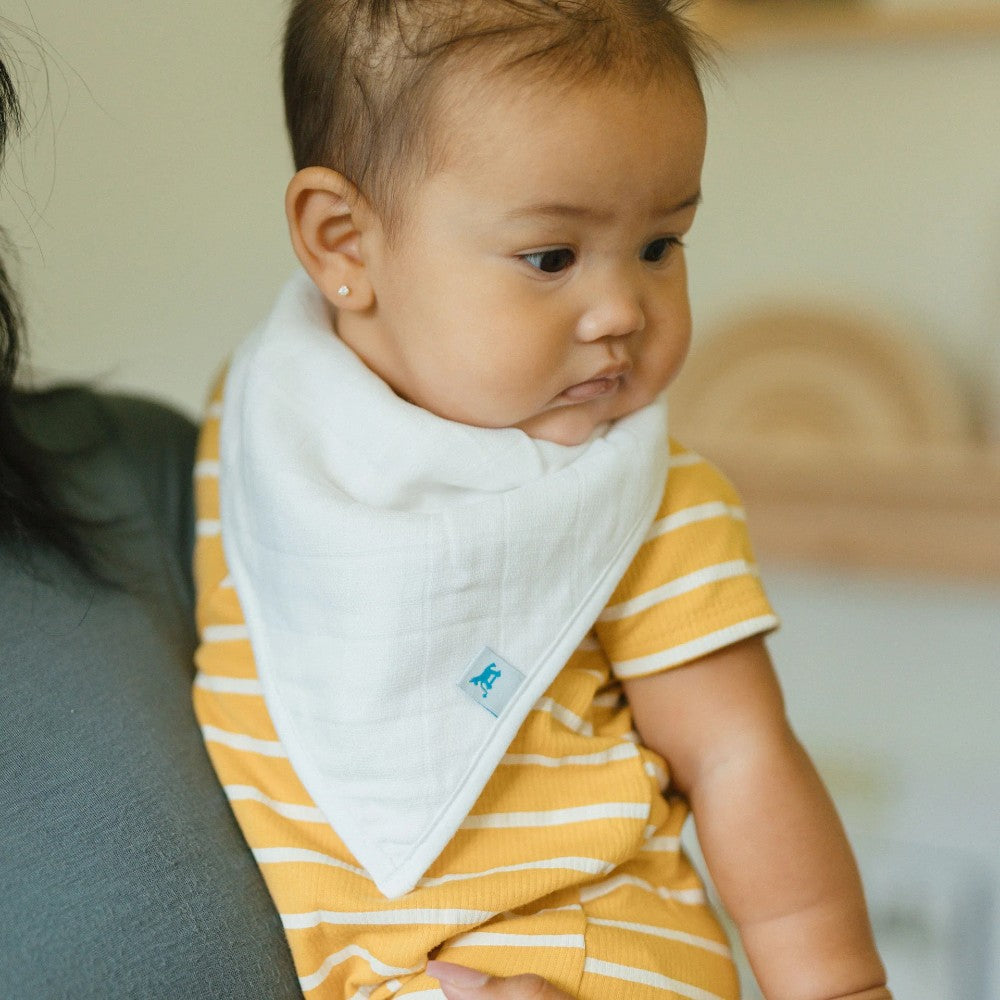 4 Pack Cotton Muslin And Fleece Bandana Bib Taupe Cross