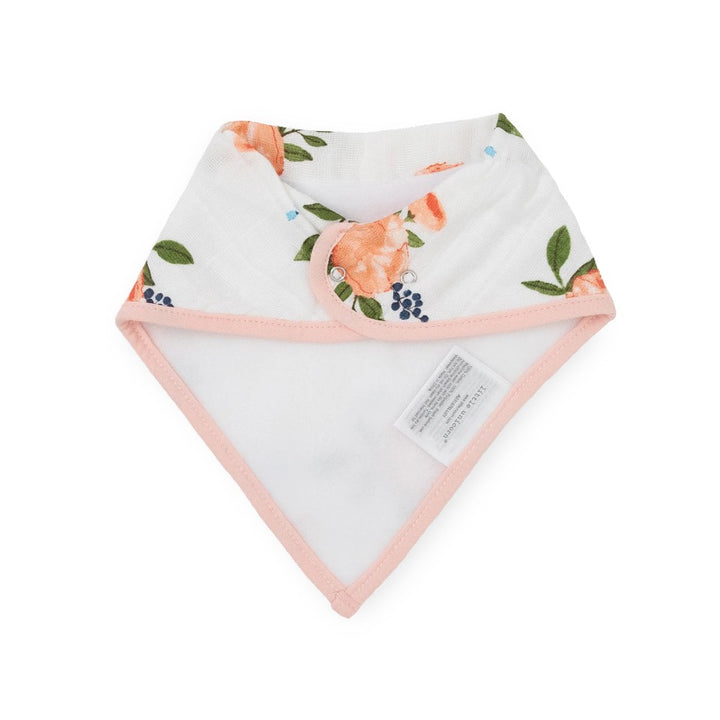 4 Pack Cotton Muslin And Fleece Bandana Bib Watercolour Rose