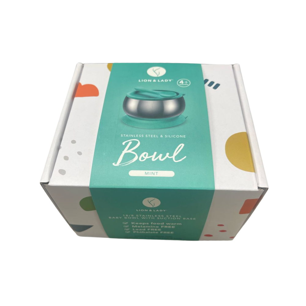 Stainless Steel Feeding Bowl With Suction Base Mint