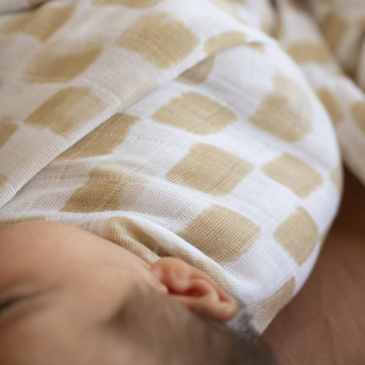 Cotton Muslin Swaddle Blanket Adobe Checker