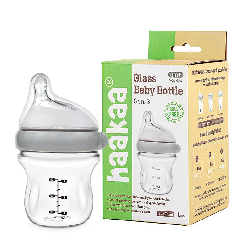 Gen 3 Glass Baby Bottle 120ml Grey