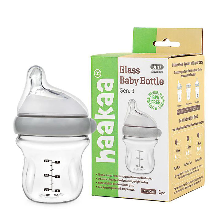 Gen 3 Glass Baby Bottle 120ml Grey