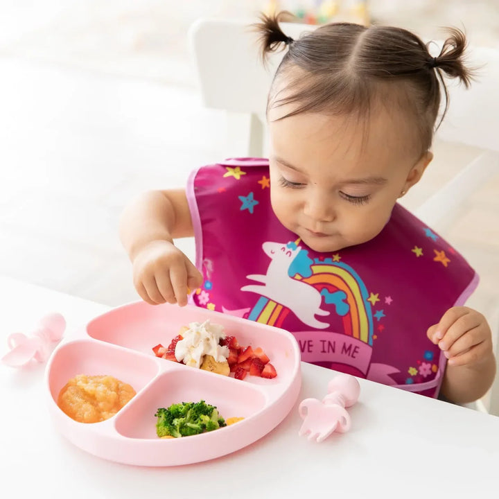 Silicone Grip Dish Pink