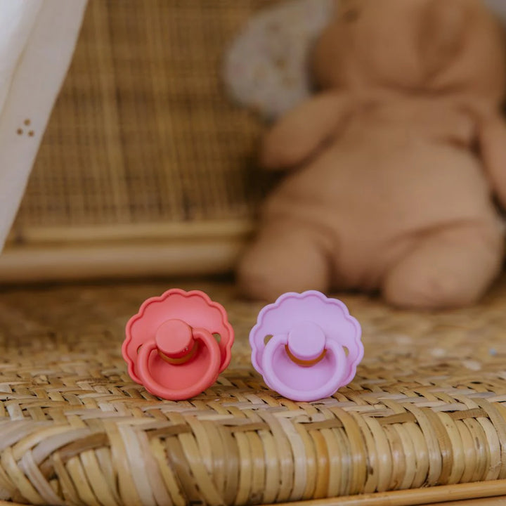 4 Pack Natural Rubber Pacifier Rosy Romance
