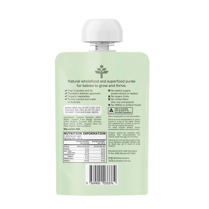 Little Harvesters Puree Pouch Free-Range Chicken, Pumpkin and Zucchini