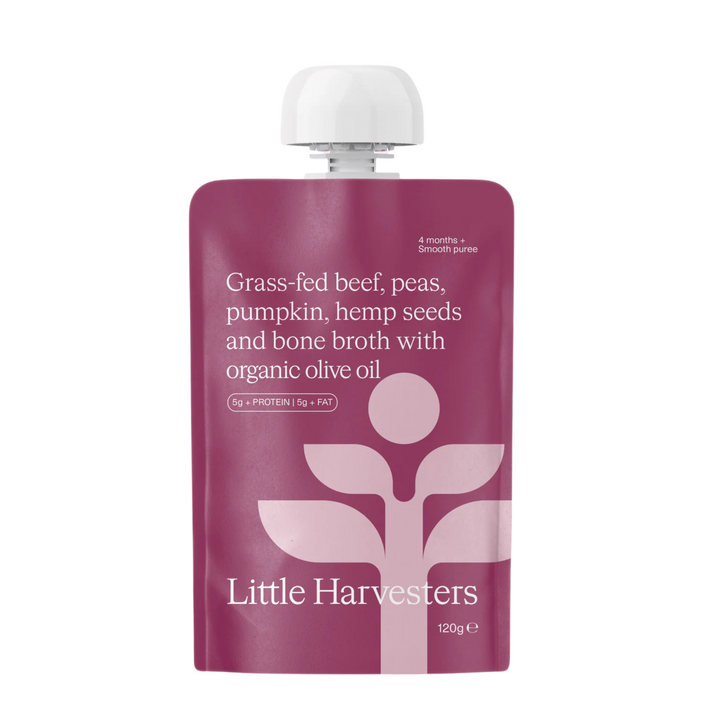 Little Harvesters Puree Pouch Grass-Fed Beef, Peas and Pumpkin
