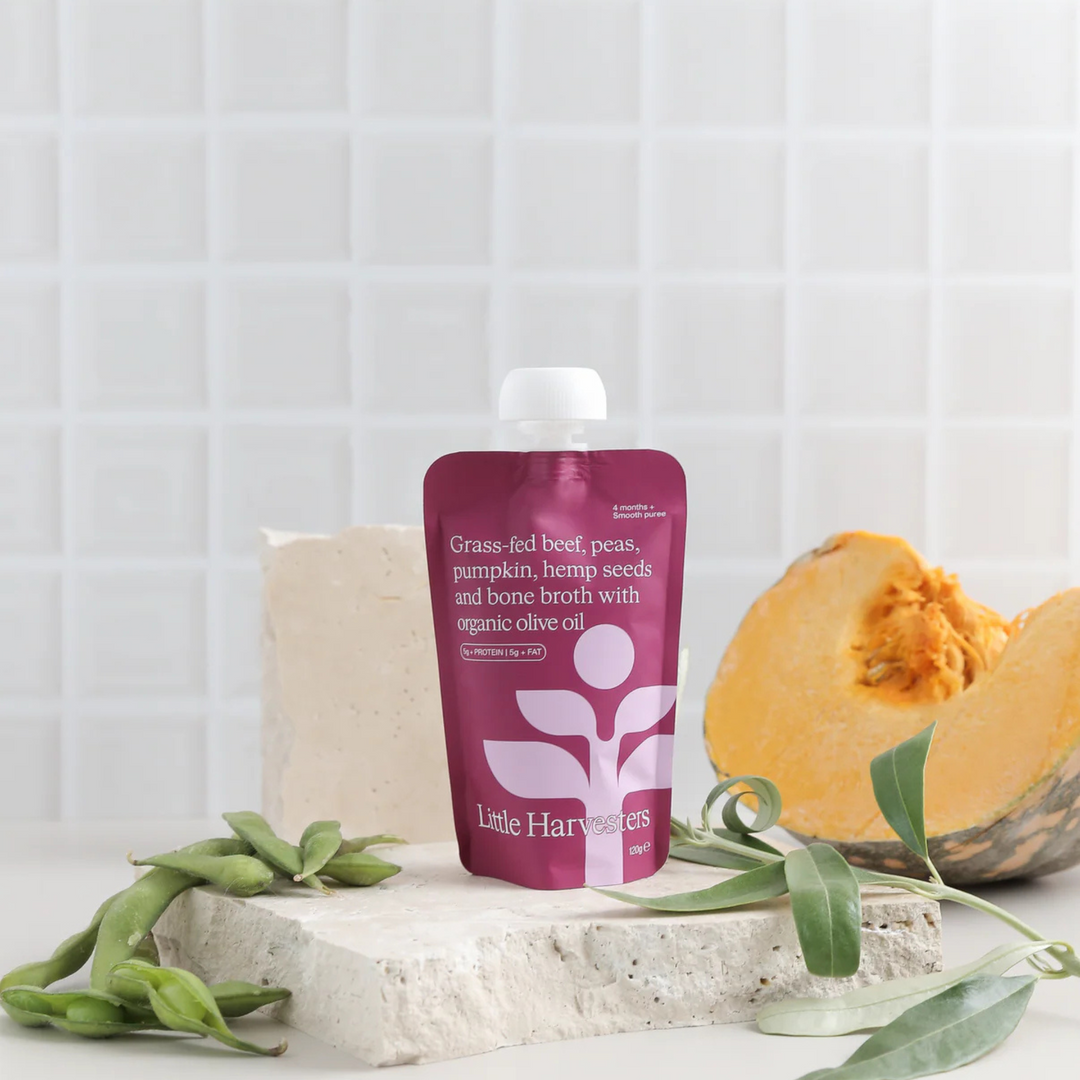 Little Harvesters Puree Pouch Grass-Fed Beef, Peas and Pumpkin