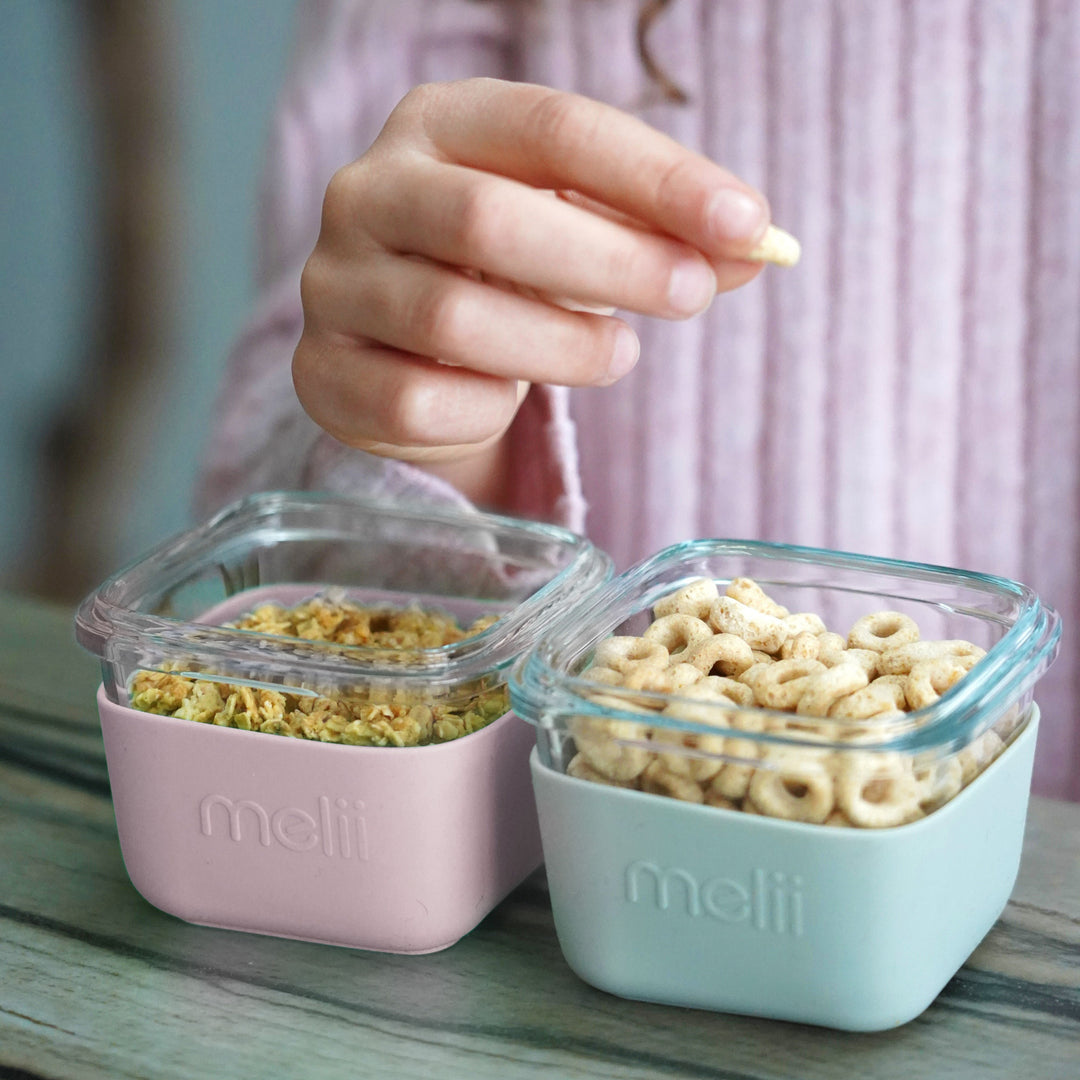 Melii Glass Containers with Silicone Sleeve 3 Pack