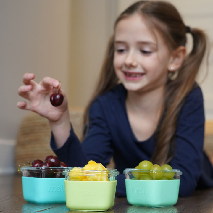 Melii Glass Containers with Silicone Sleeve 3 Pack