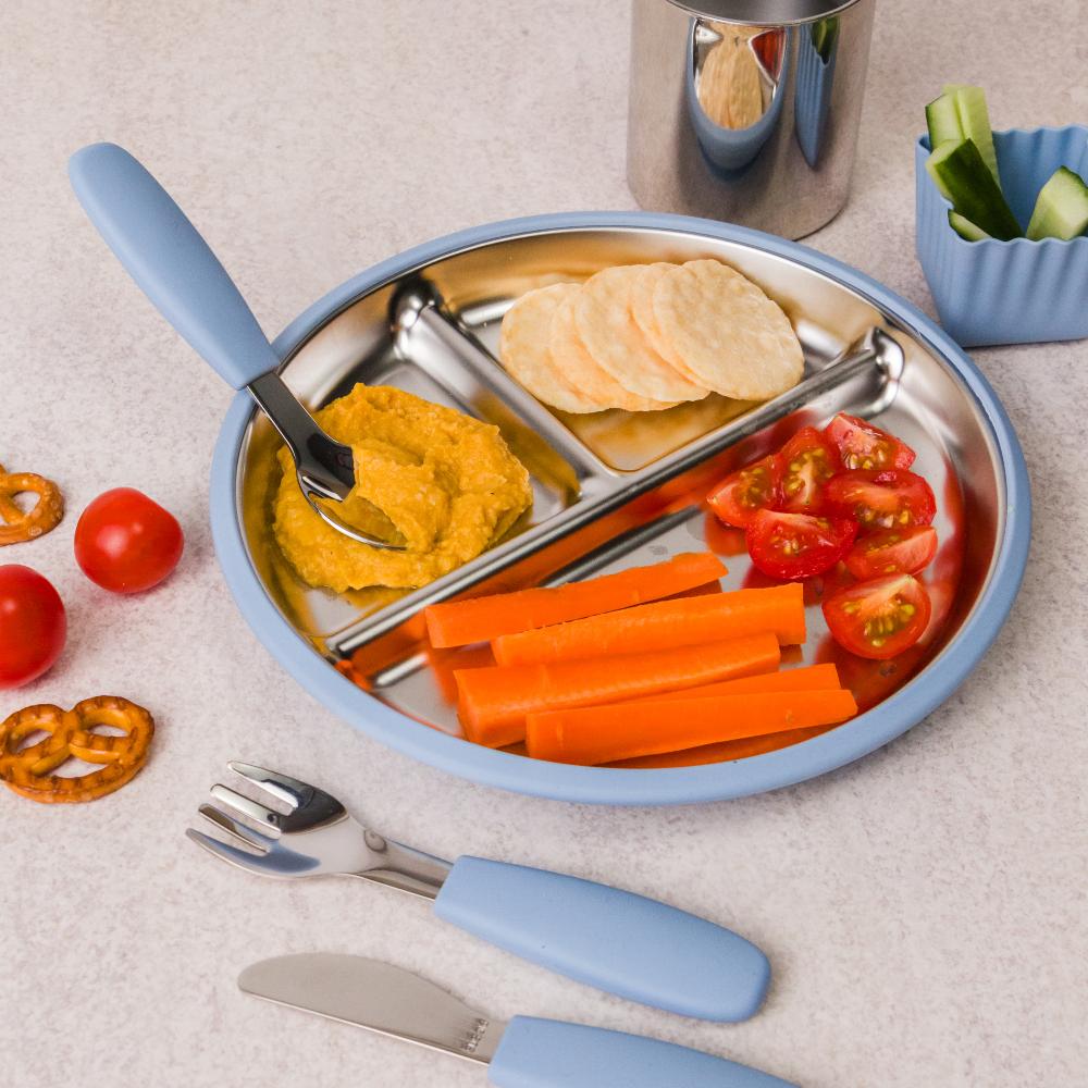 Nestling Stainless Steel Divided Suction Plate 20cm