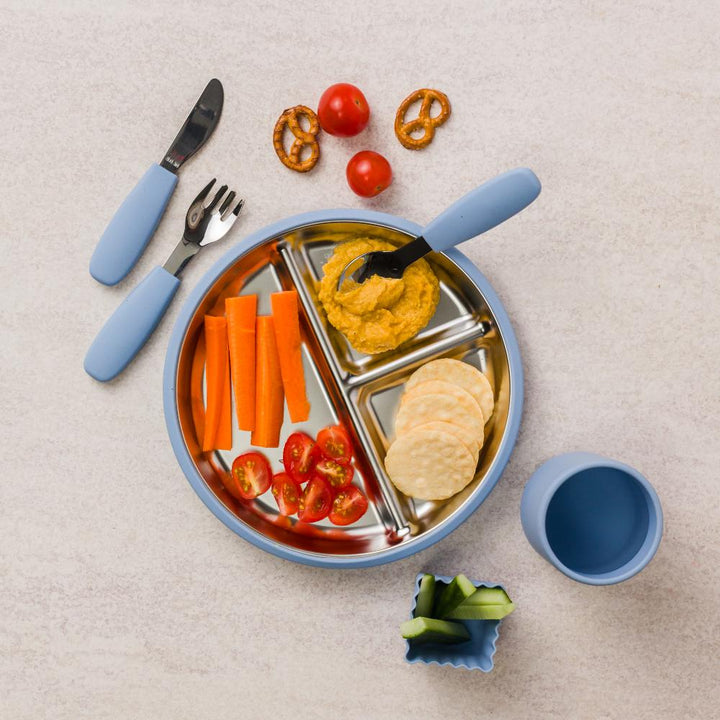 Nestling Stainless Steel Divided Suction Plate 20cm