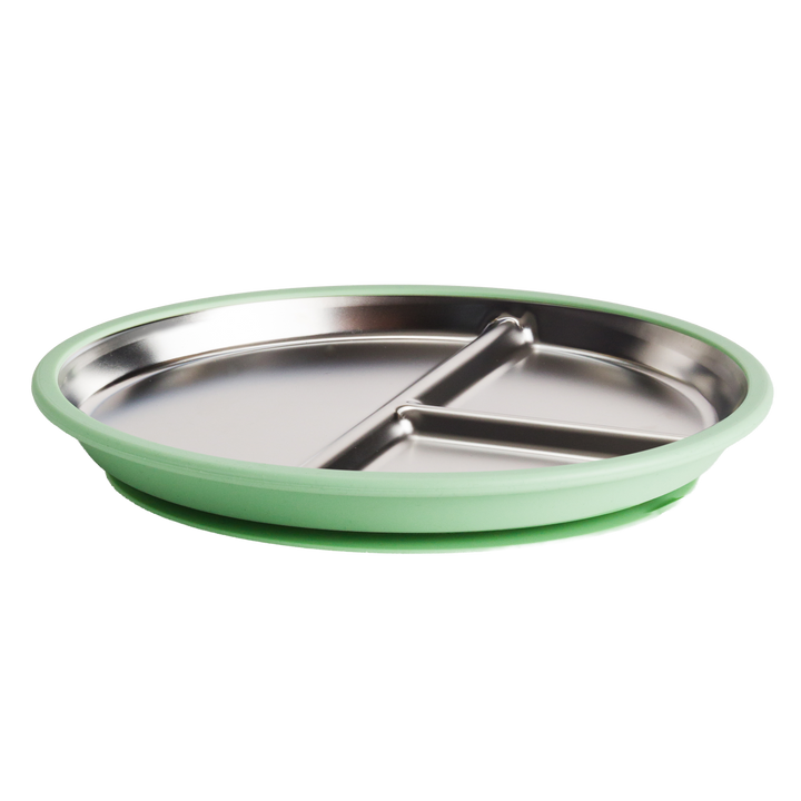 Nestling Stainless Steel Divided Suction Plate 23cm