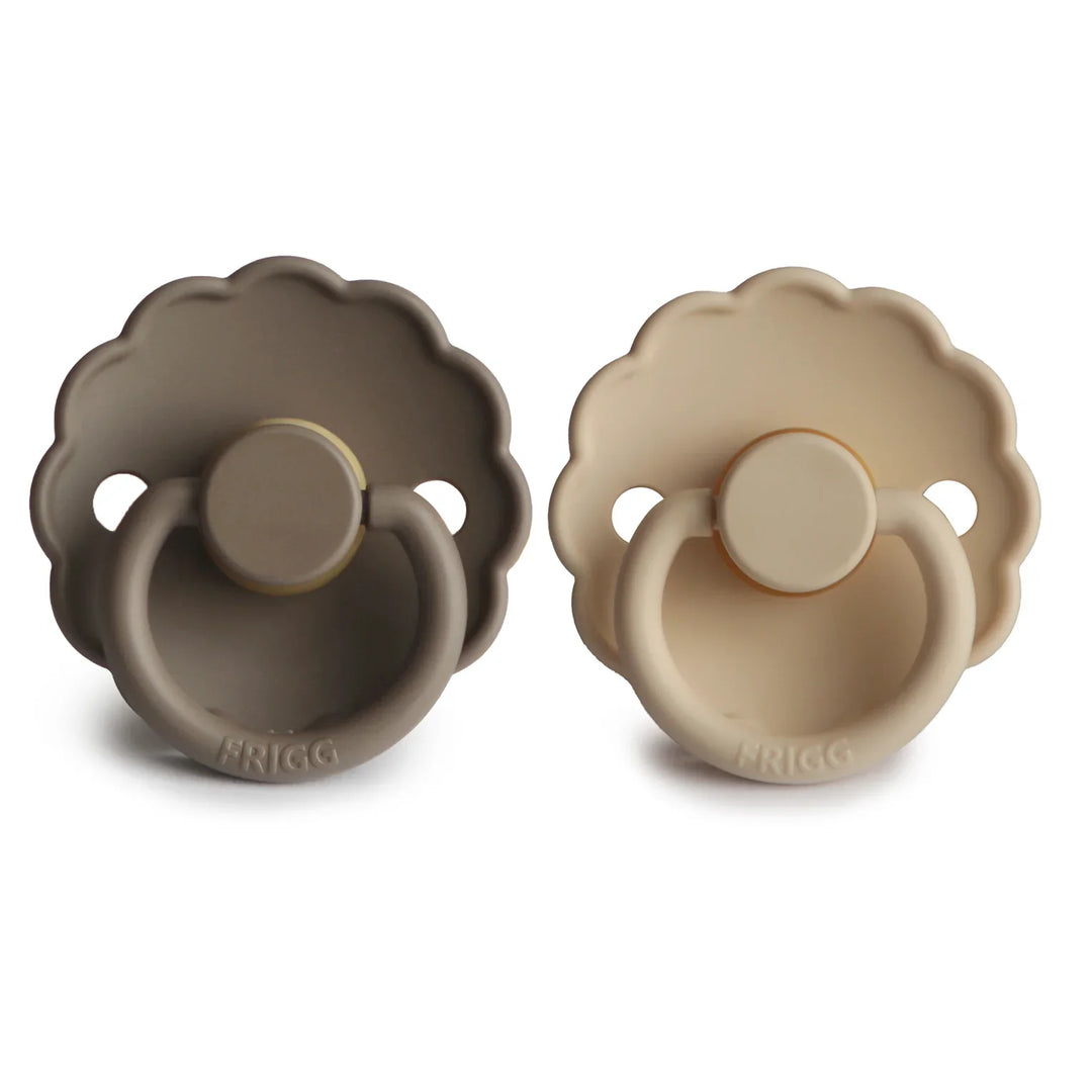 Daisy Natural Rubber Pacifier 2pk Portobello/Croissant