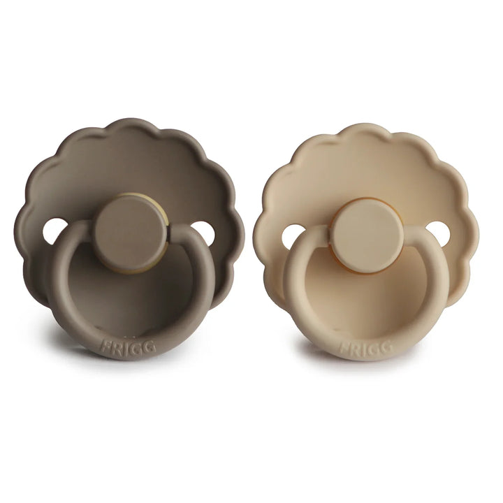 Daisy Natural Rubber Pacifier 2pk Portobello/Croissant