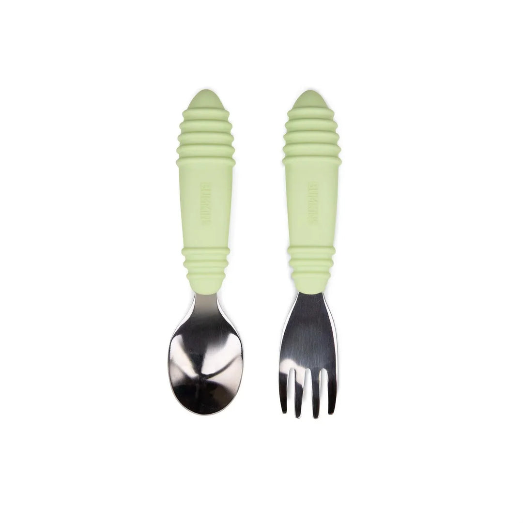 Bumkins Spoon and Fork Set Sage