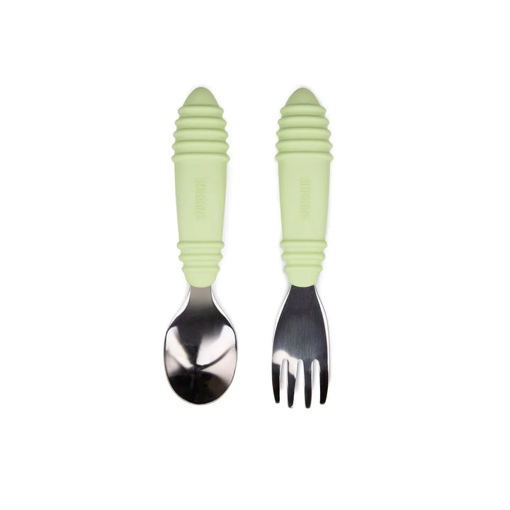 Bumkins Spoon and Fork Set Sage