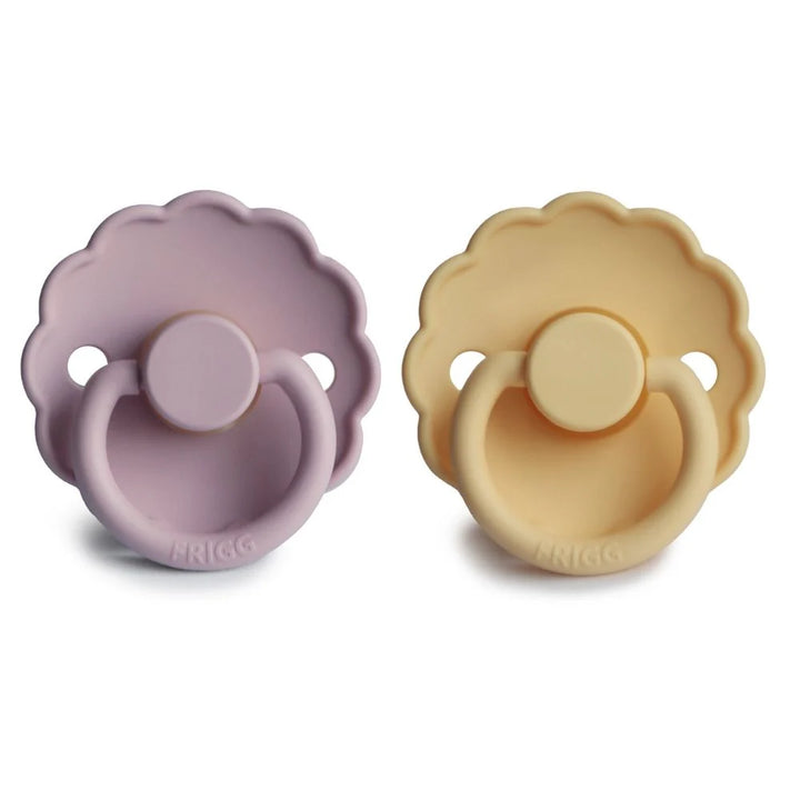 Daisy Silicone Pacifier 2pk Soft Lilac/Pale Daffodil