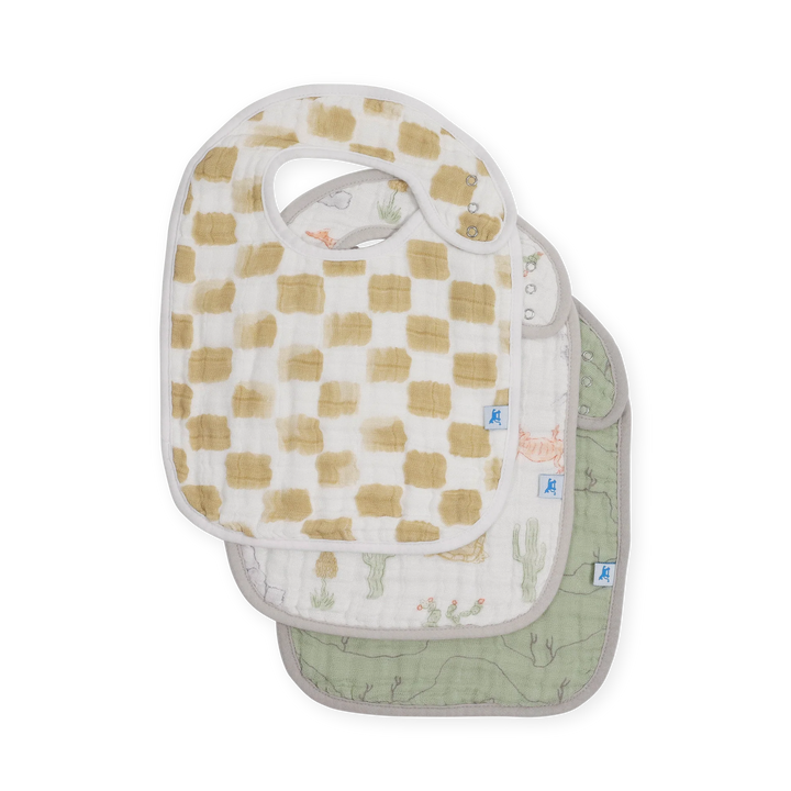 3 Pack Muslin Classic Bib Adobe Checker