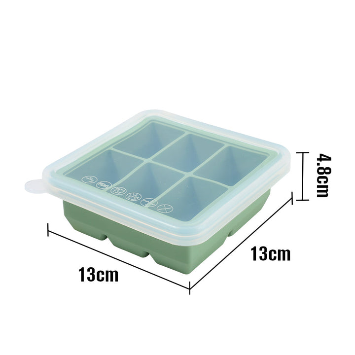 Baby Food & Breast Milk Tray Six Compartments Pea Green