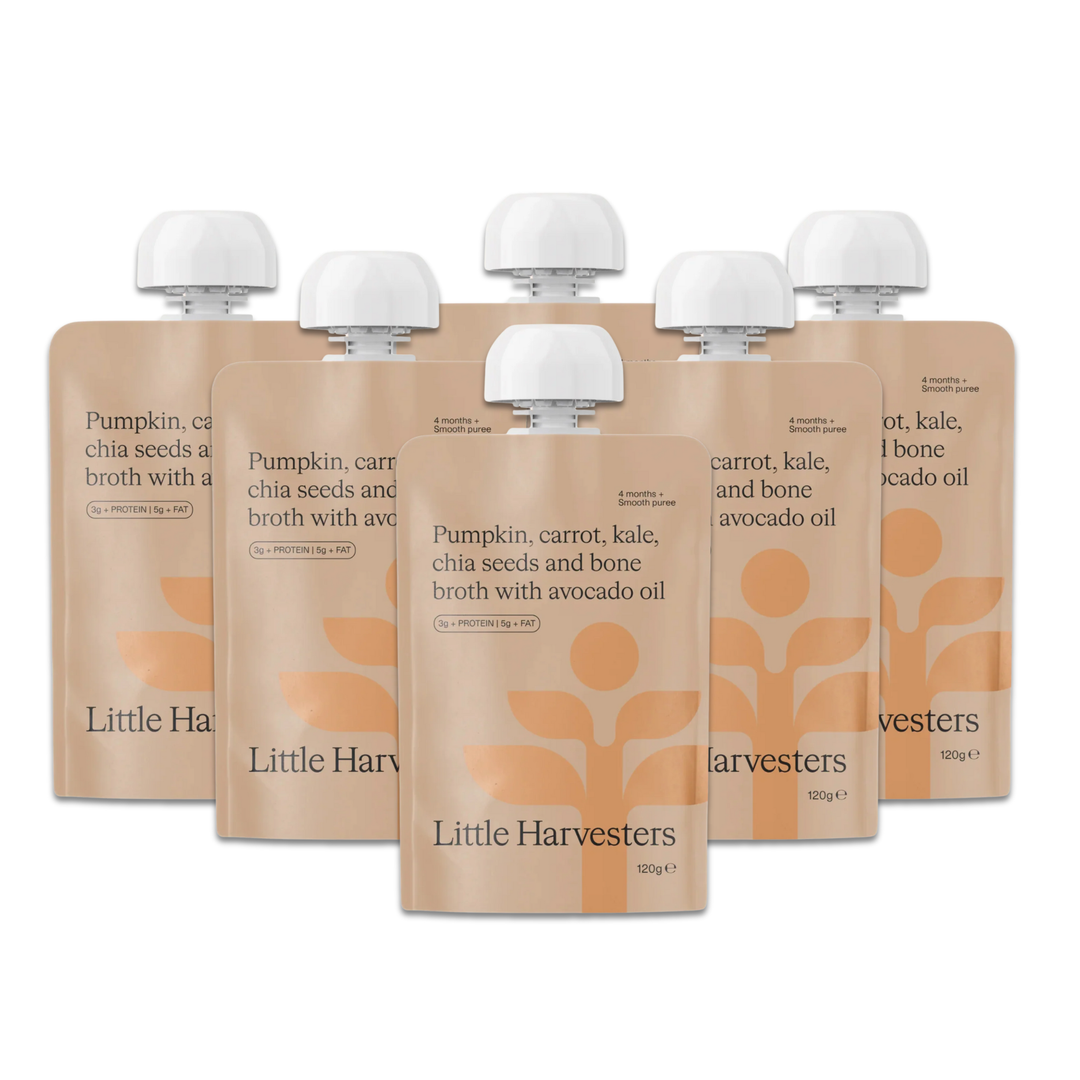 Little Harvesters Puree Pouch Pumpkin, Carrot, Kale and Chia