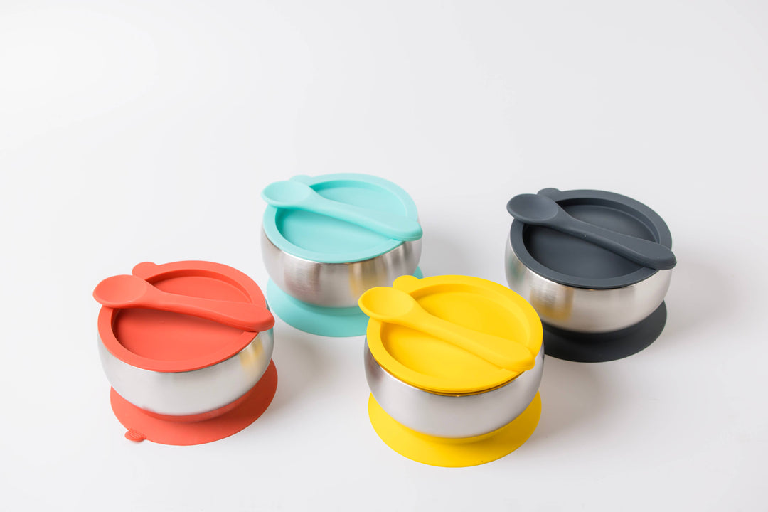 Stainless Steel Feeding Bowl With Suction Base Mint