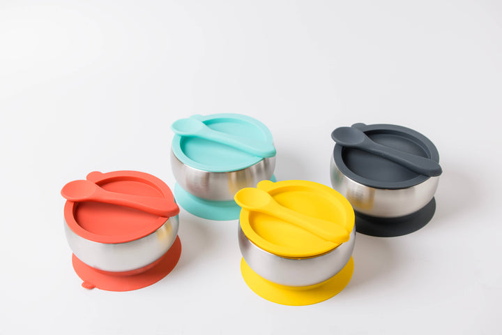 Stainless Steel Feeding Bowl With Suction Base Mint