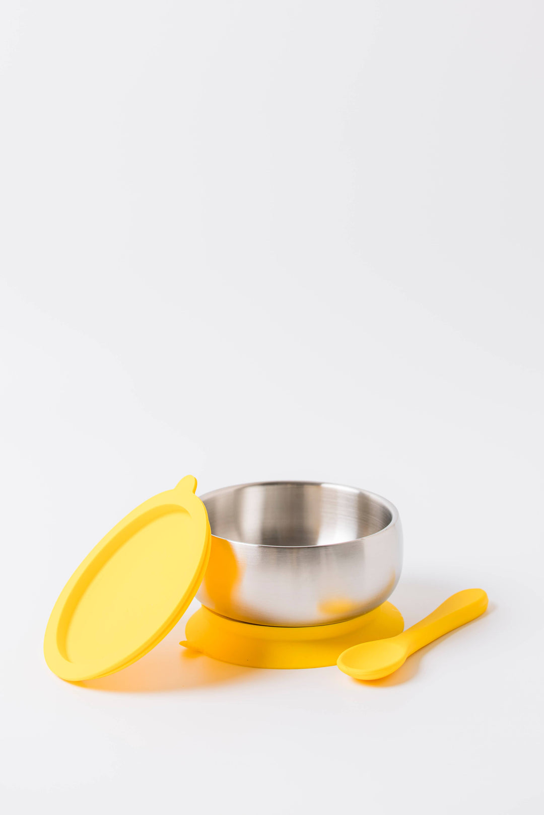 Stainless Steel Feeding Bowl With Suction Base Buttercup Yellow