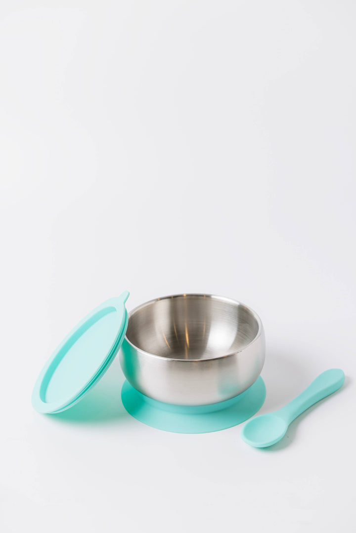 Stainless Steel Feeding Bowl With Suction Base Buttercup Yellow