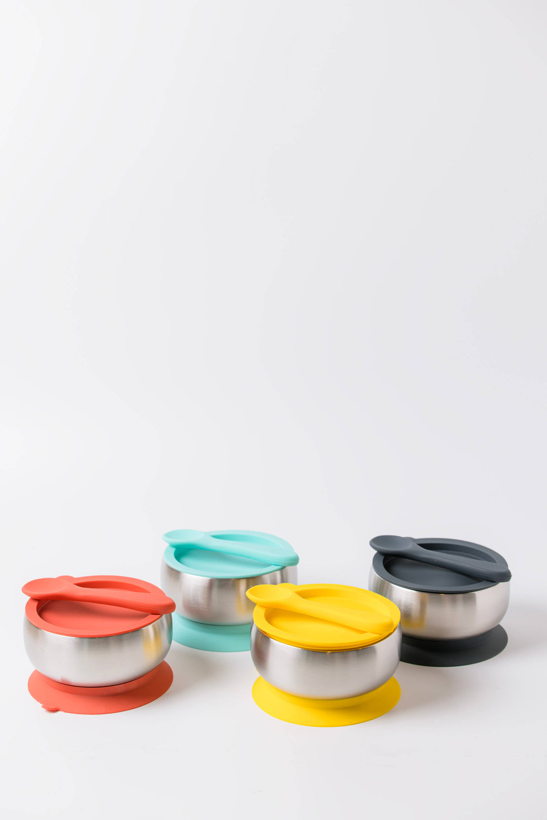 Stainless Steel Feeding Bowl With Suction Base Fuchsia Pink