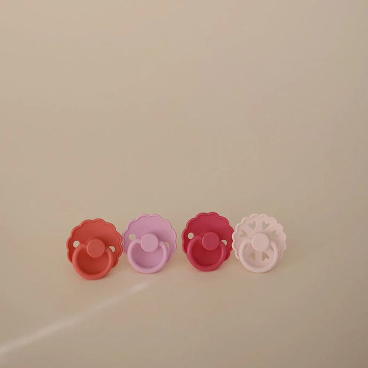 4 Pack Natural Rubber Pacifier Rosy Romance