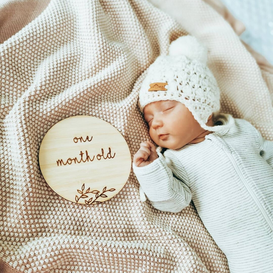 baby milestone card bamboo