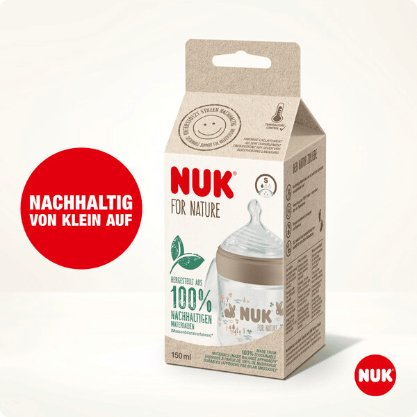Nuk For Nature Bottle With Temperature 150ml Beige
