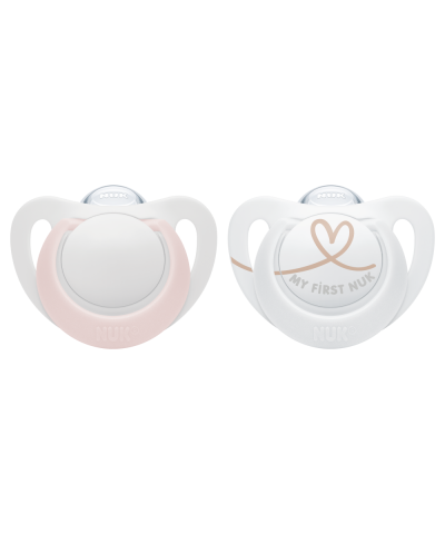 Star Silicone Soother 0-2 Months, 2 Pack Pink