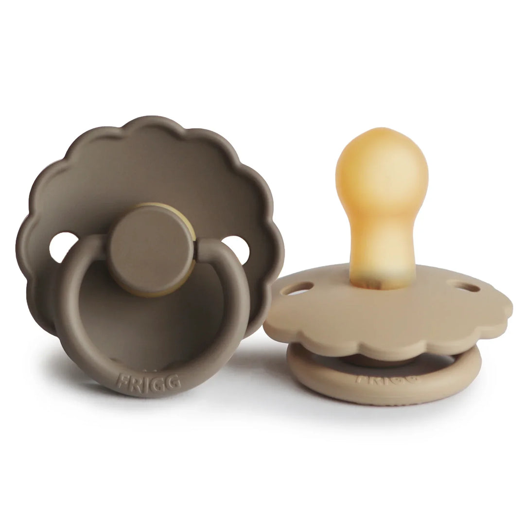 Daisy Natural Rubber Pacifier 2pk Portobello/Croissant