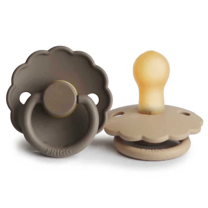 Daisy Natural Rubber Pacifier 2pk Portobello/Croissant