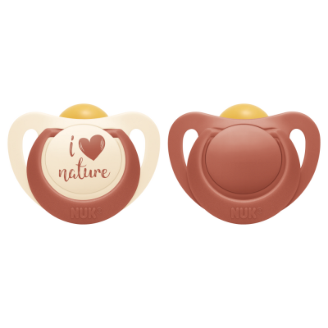 NUK for Nature Latex Soother, 2 pack Terracotta