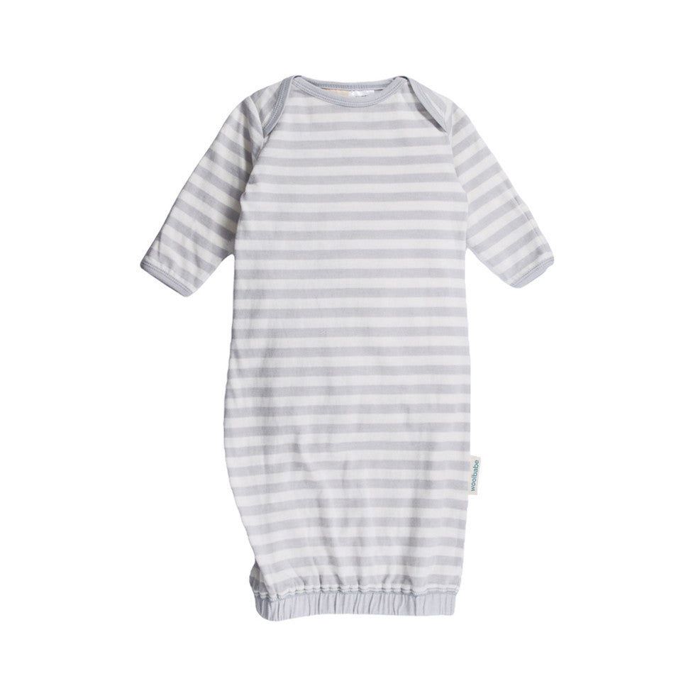 Merino/Organic Cotton Gown Pebble