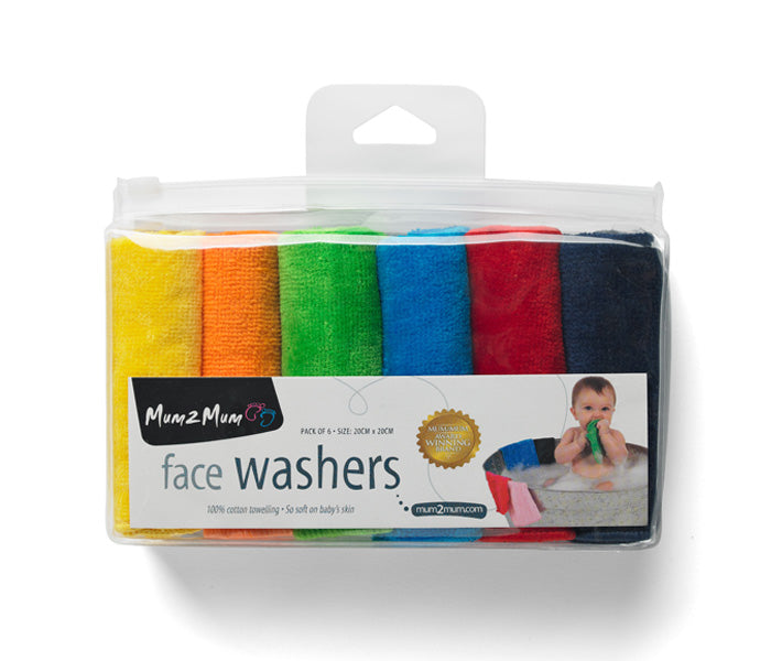Mum 2 Mum Face Cloths 6pk Bright