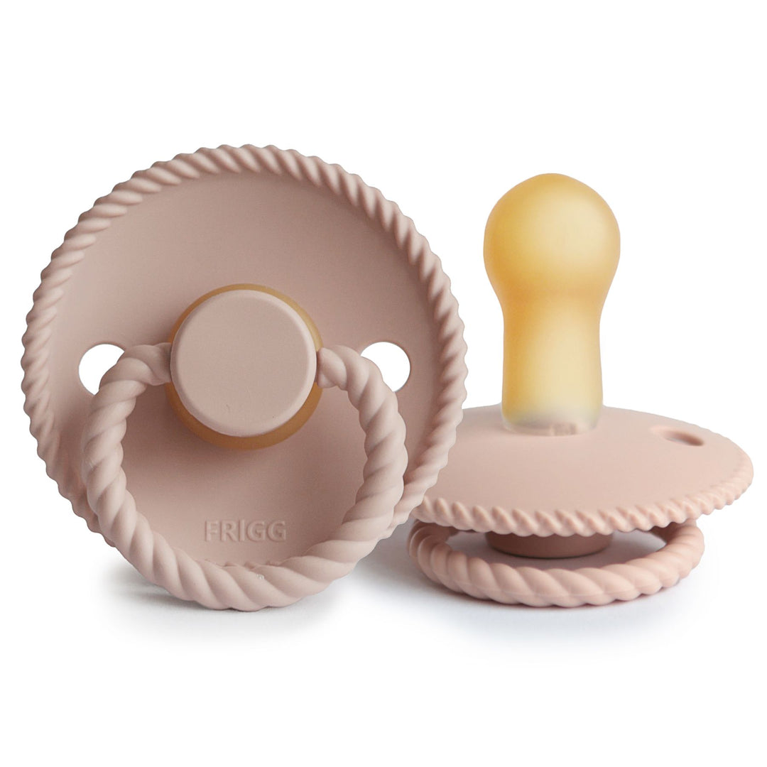 Rope Pacifier Blush Natural Rubber 2pk