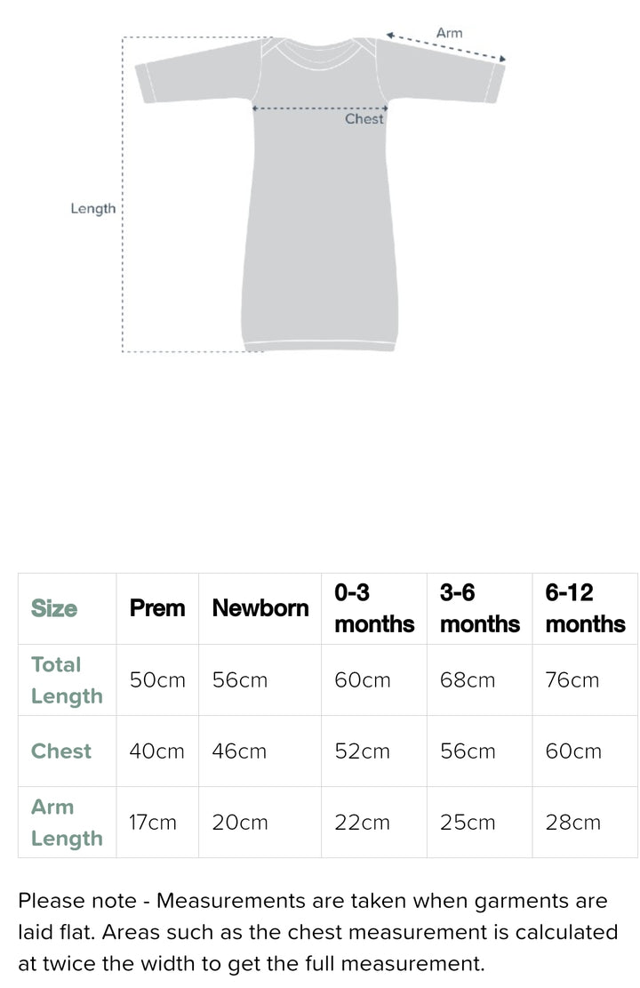 Merino/Organic Cotton Gown Pebble