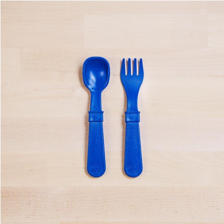 Fork and Spoon Set Navy Blue
